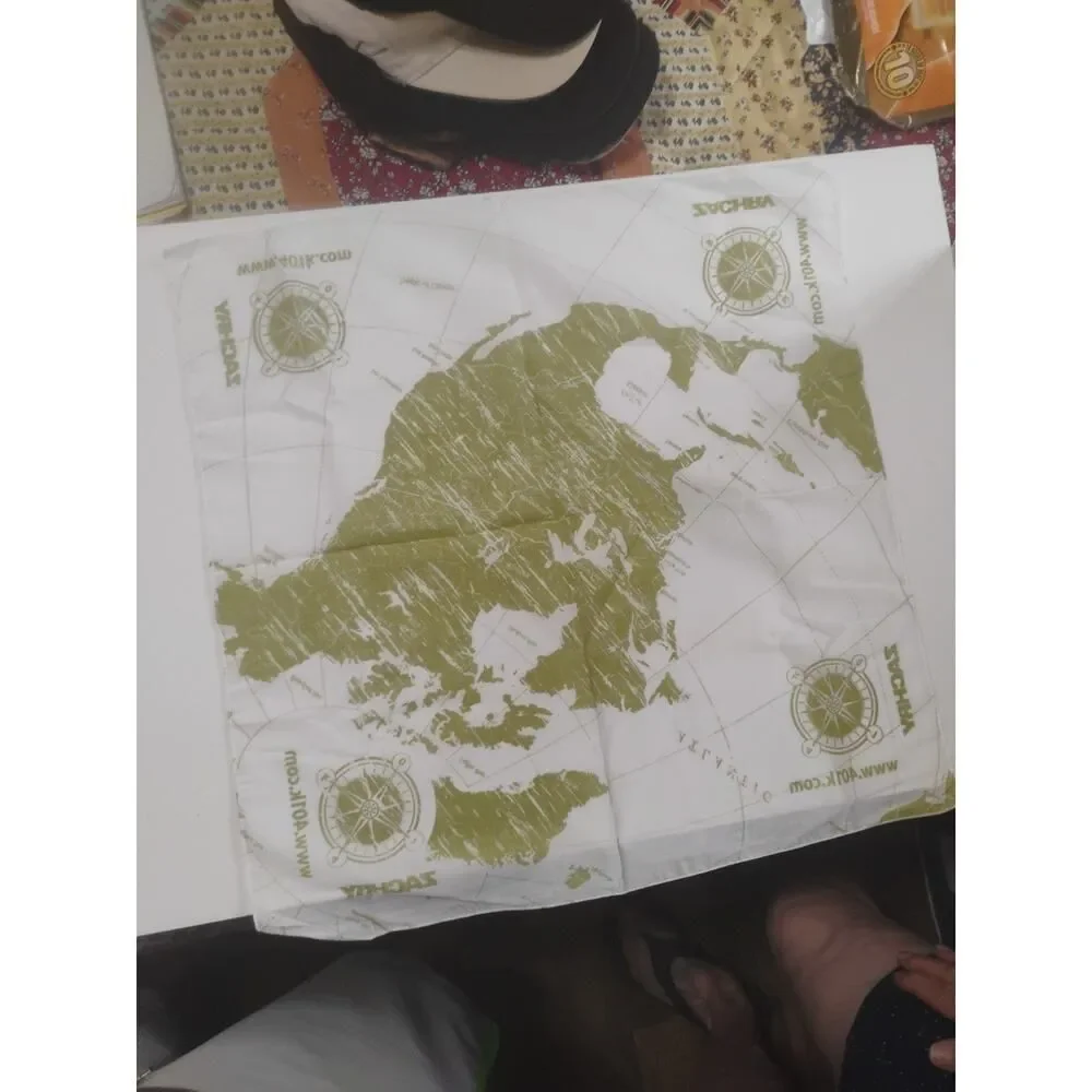 Zachary Map Bandana Lot Of 4 Map Green Design